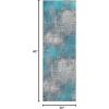 Superior Large Indoor Runner Rug, Modern Floor Decor, Living/Dining Room, Kitchen, Office, Entry, Distressed Floral, Geometric Medallion, Cotton Backing, Huda Collection, 2′ 6″ x 7′ 6″, Charcoal(Cerulean Blue)