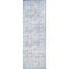 Superior Large Indoor Runner Rug, Modern Floor Decor, Living/Dining Room, Kitchen, Office, Entry, Distressed Floral, Geometric Medallion, Cotton Backing, Huda Collection, 2′ 6″ x 7′ 6″, Charcoal(Azure 01)