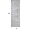 Superior Large Indoor Runner Rug, Modern Floor Decor, Living/Dining Room, Kitchen, Office, Entry, Distressed Floral, Geometric Medallion, Cotton Backing, Huda Collection, 2′ 6″ x 7′ 6″, Charcoal(Charcoal 01)