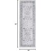 Superior Large Indoor Runner Rug, Modern Floor Decor, Living/Dining Room, Kitchen, Office, Entry, Distressed Floral, Geometric Medallion, Cotton Backing, Huda Collection, 2′ 6″ x 7′ 6″, Charcoal(Light Grey)