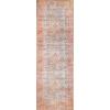 Superior Large Indoor Runner Rug, Modern Floor Decor, Living/Dining Room, Kitchen, Office, Entry, Distressed Floral, Geometric Medallion, Cotton Backing, Huda Collection, 2′ 6″ x 7′ 6″, Charcoal(Ruby Red)