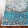 Superior Large Indoor Runner Rug, Modern Floor Decor, Living/Dining Room, Kitchen, Office, Entry, Distressed Floral, Geometric Medallion, Cotton Backing, Huda Collection, 2′ 6″ x 7′ 6″, Charcoal(Cerulean Blue)