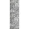 Superior Large Indoor Runner Rug, Modern Floor Decor, Living/Dining Room, Kitchen, Office, Entry, Distressed Floral, Geometric Medallion, Cotton Backing, Huda Collection, 2′ 6″ x 7′ 6″, Charcoal(Mossy Oak)