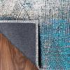 Superior Large Indoor Runner Rug, Modern Floor Decor, Living/Dining Room, Kitchen, Office, Entry, Distressed Floral, Geometric Medallion, Cotton Backing, Huda Collection, 2′ 6″ x 7′ 6″, Charcoal(Cerulean Blue)