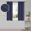 Superior Linen Textured Blackout Curtain Set of 2, Thermal Insulated Panel Pair with Grommet Top Header, Classic Natural Look Room Darkening Drapes, Available in 4 Lengths – Cream, 52”x108” each(Navy Blue)