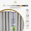 Superior Linen Textured Blackout Curtain Set of 2, Thermal Insulated Panel Pair with Grommet Top Header, Classic Natural Look Room Darkening Drapes, Available in 4 Lengths – Cream, 52”x84” each(Marshmellow)