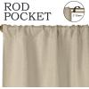 Superior Linen Textured Blackout Curtain Set of 2, Thermal Insulated Panel Pair with Grommet Top Header, Classic Natural Look Room Darkening Drapes, Available in 4 Lengths – Cream, 52”x108” each(Frosted Almond)