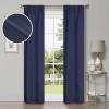 Superior Linen Textured Blackout Curtain Set of 2, Thermal Insulated Panel Pair with Grommet Top Header, Classic Natural Look Room Darkening Drapes, Available in 4 Lengths – Cream, 52”x84” each(Navy Blue)