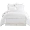 Superior Lorenz Cotton 200 Thread Count Duvet Cover Set, Soft Comforter Covers, Bedroom Essentials, Embroidered Infinity Border, Includes 1 Duvet Cover with Button Closure, 2 Pillow Shams, Full/Queen(Full/Queen)