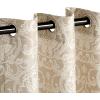 Superior Lotus Jacquard Curtains, Floral Damask Window Accent, Perfect for Family Room or Bedroom, Traditional, Formal, Classic Style with Grommets, Curtain Set of 2 Panels, 52″ x 108″, Linen(Linen)
