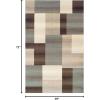 Superior Mack Modern Geometric Tile Indoor Area Rug for Living Room, Bedroom, Office, Kitchen, Dining, Washable Rugs, Jute Backing, Clifton Multi Collection (Grey Brown, 4′ x 6′)(Grey)