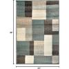 Superior Mack Modern Geometric Tile Indoor Area Rug for Living Room, Bedroom, Office, Kitchen, Dining, Washable Rugs, Jute Backing, Clifton Multi Collection (Grey Brown, 4′ x 6′)(Grey Brown)