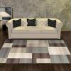 Superior Mack Modern Geometric Tile Indoor Area Rug for Living Room, Bedroom, Office, Kitchen, Dining, Washable Rugs, Jute Backing, Clifton Multi Collection (Grey Brown, 4′ x 6′)(Grey Brown)