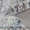 Superior Mahi Floral Medallion Border Washable Indoor Area Rug, Machine Washable Rugs, for Bedroom, Living Room, Dining, Kitchen Floors, Flexible Cotton Backing, Easy Clean Rugs, 10′ x 14′, Grey(Grey-ivory)