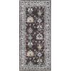 Superior Mahi Floral Medallion Border Washable Indoor Area Rug, Machine Washable Rugs, for Bedroom, Living Room, Dining, Kitchen Floors, Flexible Cotton Backing, Easy Clean Rugs, 10′ x 14′, Grey(Brown-grey)