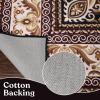 Superior Mahi Floral Medallion Border Washable Indoor Area Rug, Machine Washable Rugs, for Bedroom, Living Room, Dining, Kitchen Floors, Flexible Cotton Backing, Easy Clean Rugs, 10′ x 14′, Grey(A Black Ivory)