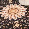Superior Mahi Floral Medallion Border Washable Indoor Area Rug, Machine Washable Rugs, for Bedroom, Living Room, Dining, Kitchen Floors, Flexible Cotton Backing, Easy Clean Rugs, 10′ x 14′, Grey(A Black Ivory)