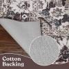 Superior Mahi Floral Medallion Border Washable Indoor Area Rug, Machine Washable Rugs, for Bedroom, Living Room, Dining, Kitchen Floors, Flexible Cotton Backing, Easy Clean Rugs, 10′ x 14′, Grey(Grey)