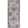 Superior Mahi Floral Medallion Border Washable Indoor Area Rug, Machine Washable Rugs, for Bedroom, Living Room, Dining, Kitchen Floors, Flexible Cotton Backing, Easy Clean Rugs, 10′ x 14′, Grey(Grey)