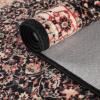 Superior Mahi Floral Medallion Border Washable Indoor Area Rug, Machine Washable Rugs, for Bedroom, Living Room, Dining, Kitchen Floors, Flexible Cotton Backing, Easy Clean Rugs, 10′ x 14′, Grey(Black-ivory)