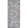 Superior Mahi Floral Medallion Border Washable Indoor Area Rug, Machine Washable Rugs, for Bedroom, Living Room, Dining, Kitchen Floors, Flexible Cotton Backing, Easy Clean Rugs, 10′ x 14′, Grey(Grey-ivory)