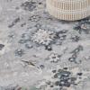 Superior Mahi Floral Medallion Border Washable Indoor Area Rug, Machine Washable Rugs, for Bedroom, Living Room, Dining, Kitchen Floors, Flexible Cotton Backing, Easy Clean Rugs, 10′ x 14′, Grey(Grey-ivory)