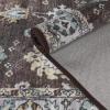 Superior Mahi Floral Medallion Border Washable Indoor Area Rug, Machine Washable Rugs, for Bedroom, Living Room, Dining, Kitchen Floors, Flexible Cotton Backing, Easy Clean Rugs, 10′ x 14′, Grey(Brown-grey)