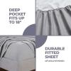 Superior Melange Flannel Cotton Sheet Set, Ultra-Soft Brushed Sheets, Modern, Farmhouse Bedding, Basics, Includes; Flat Sheet, Elastic Deep Pocket Fitted Sheet, Pillowcases, King, Fig Plum(Grey)