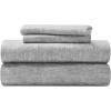 Superior Melange Flannel Cotton Sheet Set, Ultra-Soft Brushed Sheets, Modern, Farmhouse Bedding, Basics, Includes; Flat Sheet, Elastic Deep Pocket Fitted Sheet, Pillowcases, King, Fig Plum(Charcoal)