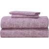 Superior Melange Flannel Cotton Sheet Set, Ultra-Soft Brushed Sheets, Modern, Farmhouse Bedding, Basics, Includes; Flat Sheet, Elastic Deep Pocket Fitted Sheet, Pillowcases, King, Fig Plum(Fig Plum)