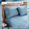 Superior Melange Flannel Cotton Sheet Set, Ultra-Soft Brushed Sheets, Modern, Farmhouse Bedding, Basics, Includes; Flat Sheet, Elastic Deep Pocket Fitted Sheet, Pillowcases, King, Fig Plum(Blue)