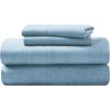 Superior Melange Flannel Cotton Sheet Set, Ultra-Soft Brushed Sheets, Modern, Farmhouse Bedding, Basics, Includes; Flat Sheet, Elastic Deep Pocket Fitted Sheet, Pillowcases, King, Fig Plum(Blue)