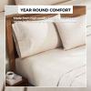 Superior Melange Flannel Cotton Sheet Set, Ultra-Soft Brushed Sheets, Modern, Farmhouse Bedding, Basics, Includes; Flat Sheet, Elastic Deep Pocket Fitted Sheet, Pillowcases, King, Fig Plum(Beige)