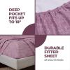 Superior Melange Flannel Cotton Sheet Set, Ultra-Soft Brushed Sheets, Modern, Farmhouse Bedding, Basics, Includes; Flat Sheet, Elastic Deep Pocket Fitted Sheet, Pillowcases, King, Fig Plum(Fig Plum)