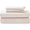 Superior Melange Flannel Cotton Sheet Set, Ultra-Soft Brushed Sheets, Modern, Farmhouse Bedding, Basics, Includes; Flat Sheet, Elastic Deep Pocket Fitted Sheet, Pillowcases, King, Fig Plum(Beige)