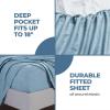 Superior Melange Flannel Cotton Sheet Set, Ultra-Soft Brushed Sheets, Modern, Farmhouse Bedding, Basics, Includes; Flat Sheet, Elastic Deep Pocket Fitted Sheet, Pillowcases, King, Fig Plum(Blue)