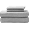 Superior Melange Flannel Cotton Sheet Set, Ultra-Soft Brushed Sheets, Modern, Farmhouse Bedding, Basics, Includes; Flat Sheet, Elastic Deep Pocket Fitted Sheet, Pillowcases, King, Fig Plum(Grey)