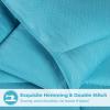 Superior Microfiber Basketweave Comforter, Down Alternative Bedding, Medium Weight, Fluffy, Decorative, Plush Duvet Insert, Oversized Blanket, Box Quilt Design, Monochrome, Twin/Twin XL, Plum(Winter Blue)