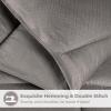 Superior Microfiber Basketweave Comforter, Down Alternative Bedding, Medium Weight, Fluffy, Decorative, Plush Duvet Insert, Oversized Blanket, Box Quilt Design, Monochrome, Twin/Twin XL, Plum(Charcoal)
