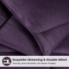 Superior Microfiber Basketweave Comforter, Down Alternative Bedding, Medium Weight, Fluffy, Decorative, Plush Duvet Insert, Oversized Blanket, Box Quilt Design, Monochrome, Twin/Twin XL, Plum(Plum)