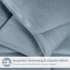 Superior Microfiber Basketweave Comforter, Down Alternative Bedding, Medium Weight, Fluffy, Decorative, Plush Duvet Insert, Oversized Blanket, Box Quilt Design, Monochrome, Twin/Twin XL, Plum(Smoke Blue)