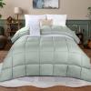 Superior Microfiber Basketweave Comforter, Down Alternative Bedding, Medium Weight, Fluffy, Decorative, Plush Duvet Insert, Oversized Blanket, Box Quilt Design, Monochrome, Twin/Twin XL, Plum(Jade)