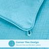 Superior Microfiber Basketweave Comforter, Down Alternative Bedding, Medium Weight, Fluffy, Decorative, Plush Duvet Insert, Oversized Blanket, Box Quilt Design, Monochrome, Twin/Twin XL, Plum(Winter Blue)