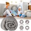 Superior Microfiber Basketweave Comforter, Down Alternative Bedding, Medium Weight, Fluffy, Decorative, Plush Duvet Insert, Oversized Blanket, Box Quilt Design, Monochrome, Twin/Twin XL, Plum(Charcoal)