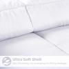 Superior Microfiber Basketweave Comforter, Down Alternative Bedding, Medium Weight, Fluffy, Decorative, Plush Duvet Insert, Oversized Blanket, Box Quilt Design, Monochrome, Twin/Twin XL, Plum(White)