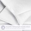 Superior Microfiber Basketweave Comforter, Down Alternative Bedding, Medium Weight, Fluffy, Decorative, Plush Duvet Insert, Oversized Blanket, Box Quilt Design, Monochrome, Twin/Twin XL, Plum(White)