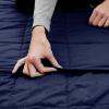 Superior Microfiber Weighted Blanket, Perfect for Adults, Heavy Blankets, Warm, Cozy, Comfy Bedding, Bedroom, Couch Throw, Blankets for Lounging, Modern Quilted Blanket, 48″ x 72″, 15 Pounds, Black(Navy Blue)