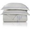 Superior Miller Cotton 300 TC Duvet Cover Set, Soft Comforter Covers, Bedroom Essentials, Coastal Striped, Includes 1 Duvet Cover with Button Closure, 2 Pillow Shams, King/California King, Grey(Grey/Grey)