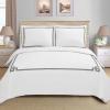 Superior Miller Cotton 300 TC Duvet Cover Set, Soft Comforter Covers, Bedroom Essentials, Coastal Striped, Includes 1 Duvet Cover with Button Closure, 2 Pillow Shams, King/California King, Grey(Black)