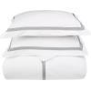 Superior Miller Cotton 300 TC Duvet Cover Set, Soft Comforter Covers, Bedroom Essentials, Coastal Striped, Includes 1 Duvet Cover with Button Closure, 2 Pillow Shams, King/California King, Grey(Grey)